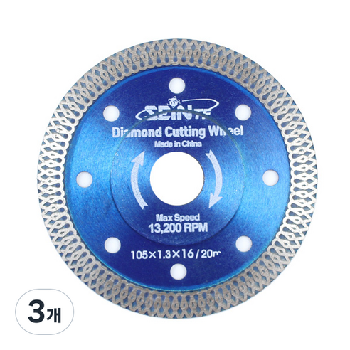 세인티에프 다이아몬드휠 포세린 15mm 겸용, 3개