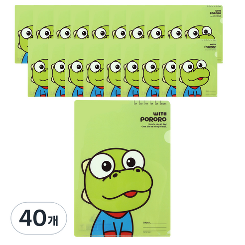 뽀로로 위드 L자 홀더 파일 A4, 크롱, 40개
