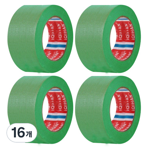iQIHAN 다다 칼라 마스킹테이프 초록 50 mm x 20 m, 16개
