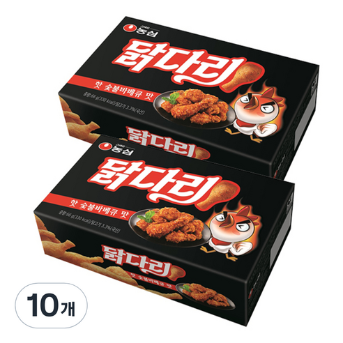 농심 닭다리핫숯불바베큐, 66g, 10개
