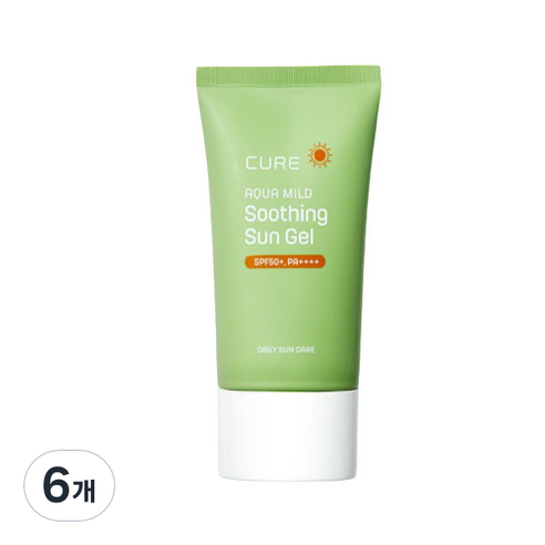 김정문알로에 큐어 아쿠아 마일드 수딩 선젤 SPF50+ PA++++, 50ml, 6개