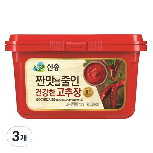 신송식품 짠맛을줄인 건강한 고추장, 1kg, 3개