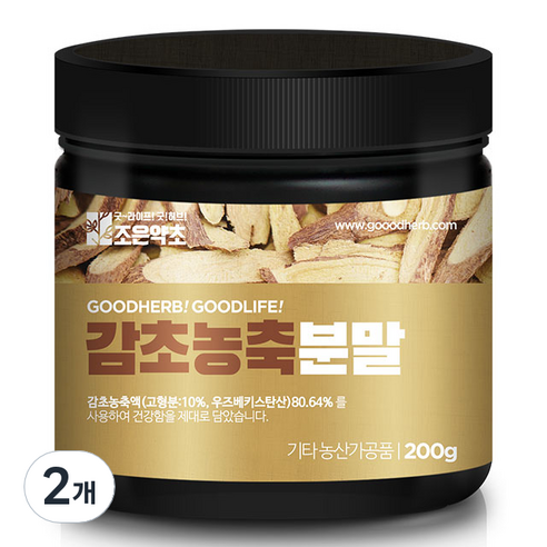 조은약초 감초농축분말, 2개, 200g