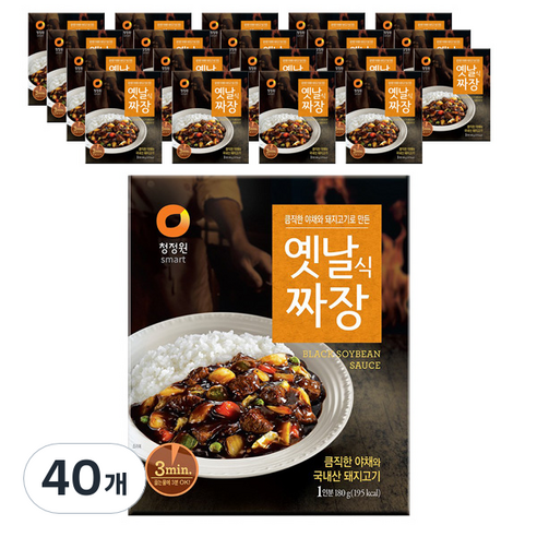 청정원 옛날식 즉석짜장, 180g, 40개