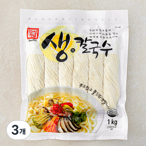 한성기업 생칼국수, 1kg, 3개