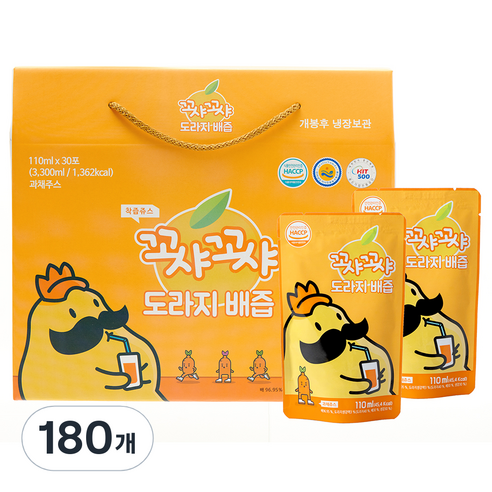 꼬샤꼬샤 도라지 배즙, 110ml, 180개