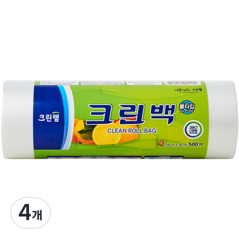 크린랲 크린롤백 25cm x 35cm, 500개입, 4개
