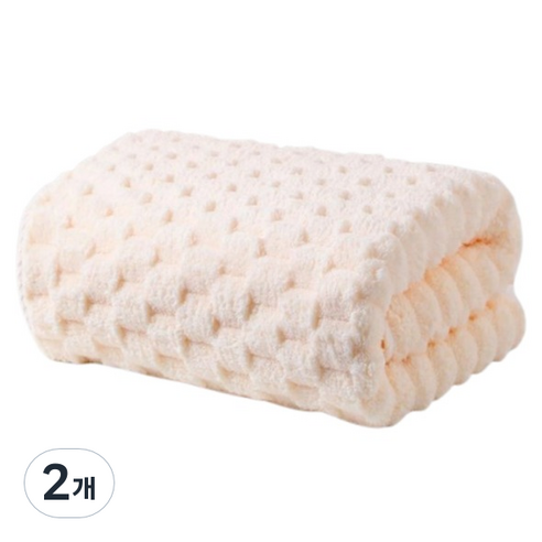 BBOO 보송보송 대형 비치 타올 바스 타월 90 x 170 cm, 아이보리, 2개