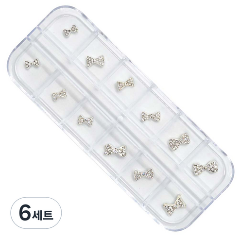 메이브라운 러블리 큐티 리본 네일파츠 세트, 6세트, 혼합색상