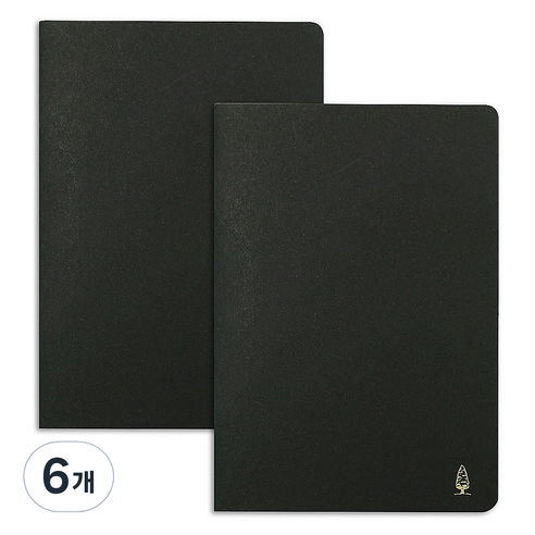 페이퍼리안 애티튜드 핸디 플레인 노트, 잉크 블랙, 6개