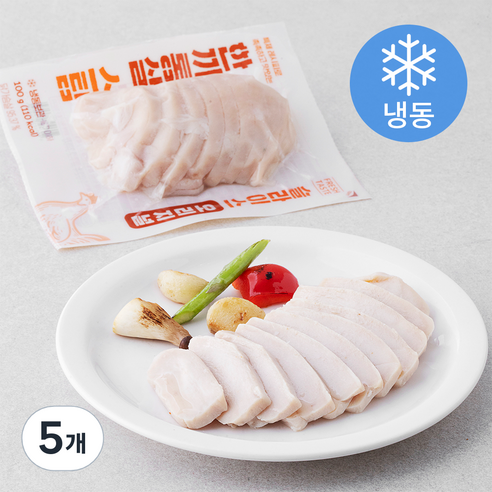 한끼통살 스팀 슬라이스 오리지널 닭가슴살 (냉동), 100g, 5개
