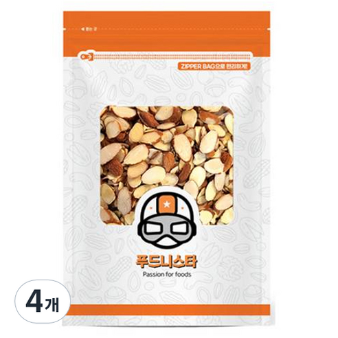 푸드니스타 아몬드 슬라이스, 4개, 500g