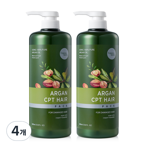 포레스트스토리 아르간 CPT 약산성 헤어팩, 1000ml, 4개