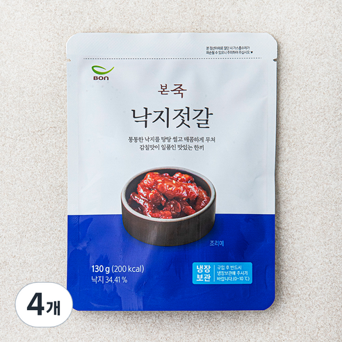 본죽 낙지젓갈, 130g, 4개