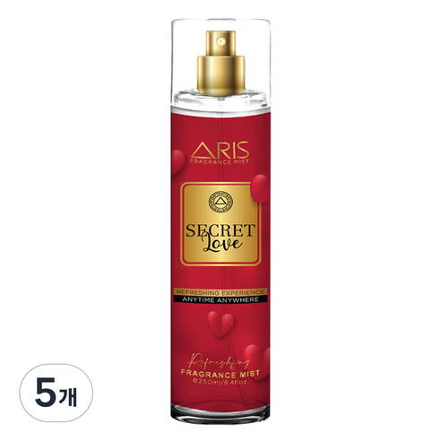 아리스 향수 바디 미스트 시크릿러브, 250ml, 5개
