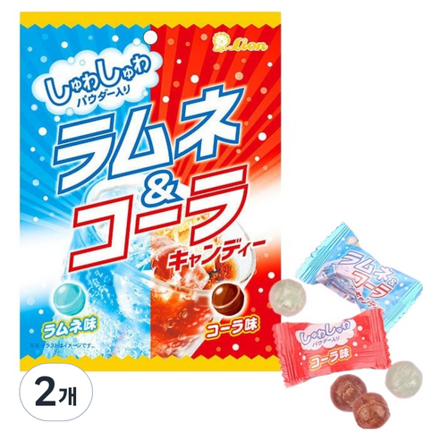 라이온과자 라무네 & 콜라향 캔디, 2개, 50g