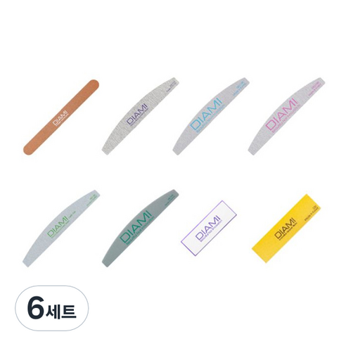 다이아미 네일파일 세트, 혼합색상, 6세트