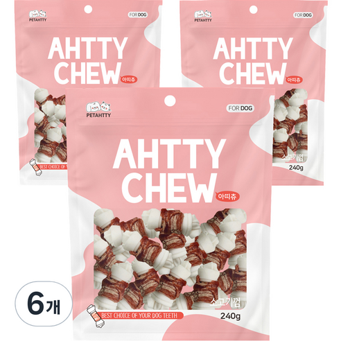 강아지 아띠츄 소고기우유껌 소형 240g, 6개, 소고기 + 우유 혼합맛