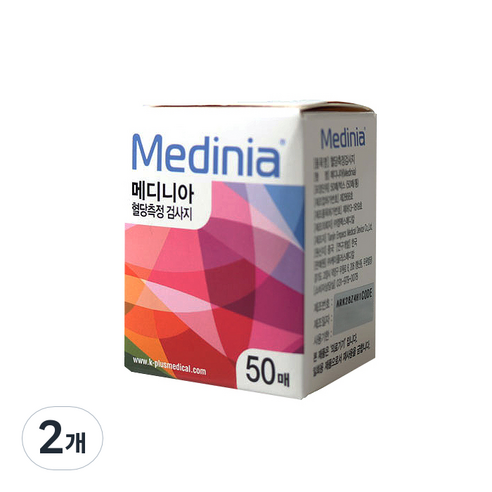 메디니아 혈당시험지 1박스 50매, 2개, 50개입