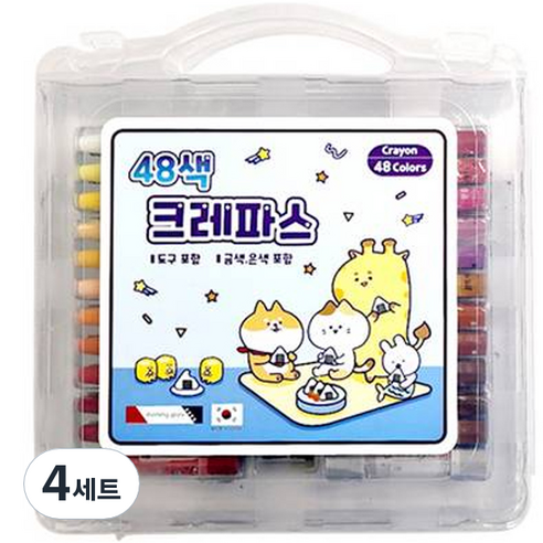 모닝글로리 크레파스 블루, 48색, 4세트