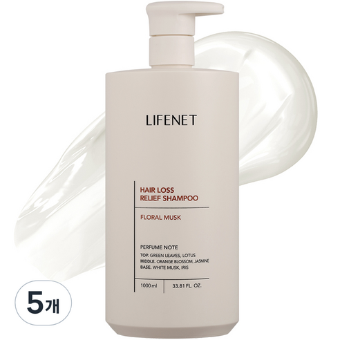 라이프넷 마일드 두피케어 탈모증상 완화 샴푸, 1000ml, 5개