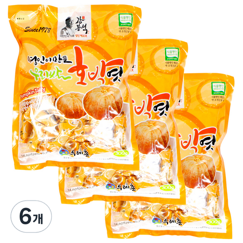 강봉석 명인이 만든 우리쌀 호박엿, 300g, 6개