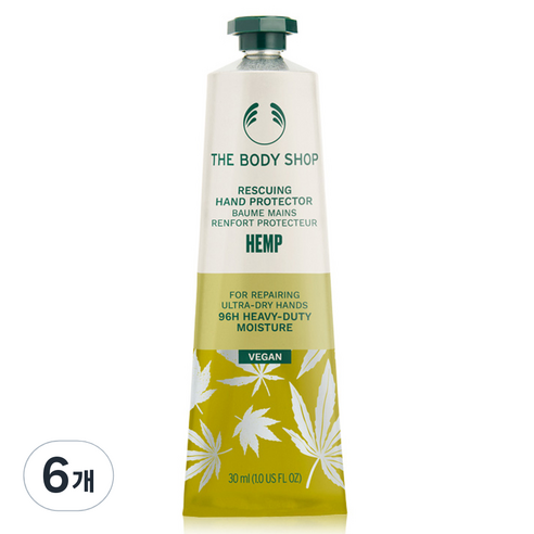 더바디샵 레스큐잉 핸드 프로텍터 햄프 핸드크림, 30ml, 6개