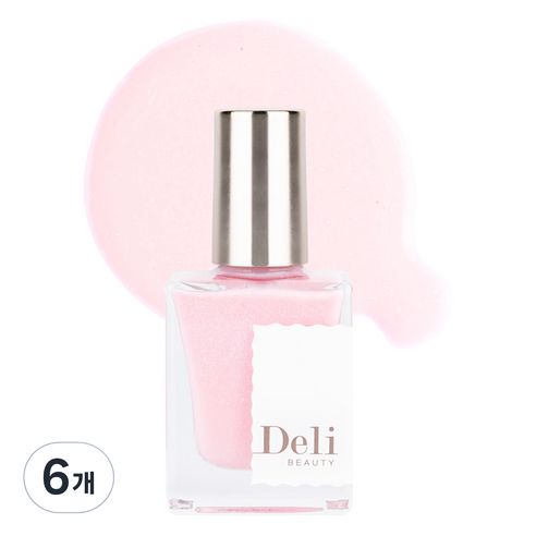 델리뷰티 딥시럽 루어인무드 네일컬러 글리터, MG09 글램펄 연핑크, 10ml, 6개