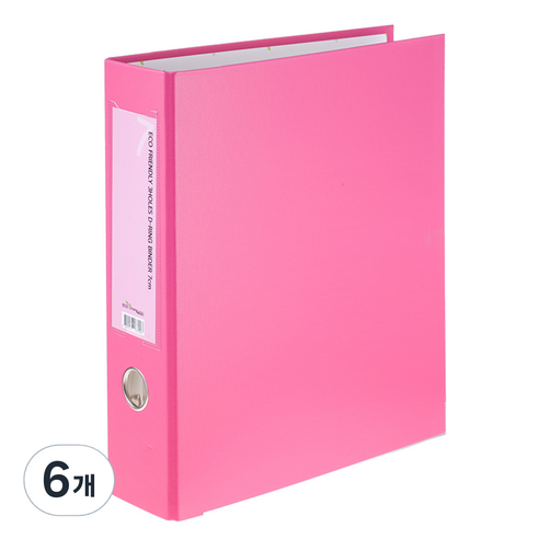 에코청운 에코 3공D링 바인다 7cm A4, 분홍, 6개