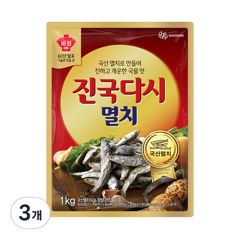 대상 진국다시 멸치, 1kg, 3개