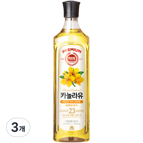 해표 카놀라유, 900ml, 3개