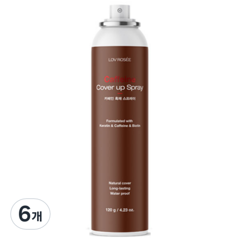 로브로제 카페인 흑채 스프레이 120g, 자연갈색, 6개