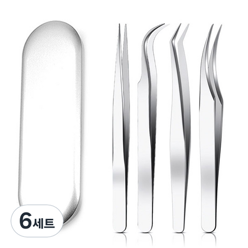 스테인레스 정밀핀셋 4종 세트, 6세트