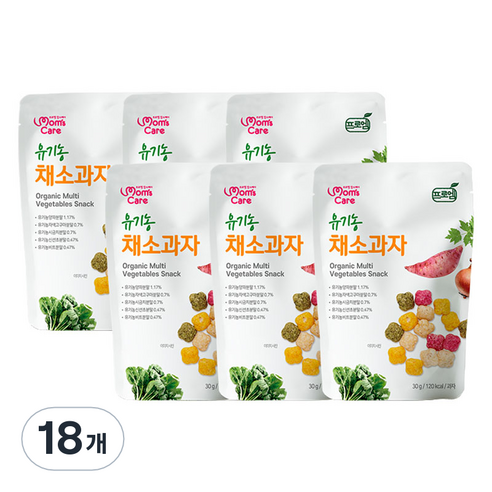 MomsCare 프로엠 맘스케어 유기농 채소과자, 채소맛, 30g, 18개