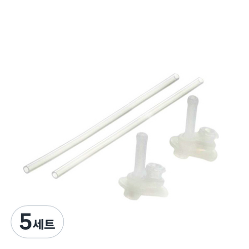 릿첼 AQ 빨대컵 450ml 교체용 빨대 2p + 패킹 2p 세트 S-7, 투명, 5세트