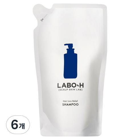 라보에이치 쿨링 노세범 탈모 샴푸 리필팩, 400ml, 6개