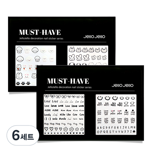젤로젤로 머스트해브 젤네일 스티커 2종 세트, JNC-13, 6세트