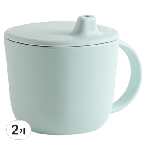 탁가온 네모 에코젠 유아용 스파우트컵 320ml, 2개, 민트