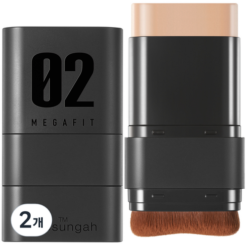 조성아TM 메가 핏 스틱 파운데이션 SPF50+ PA++++ 16g, 내추럴 베이지, 2개