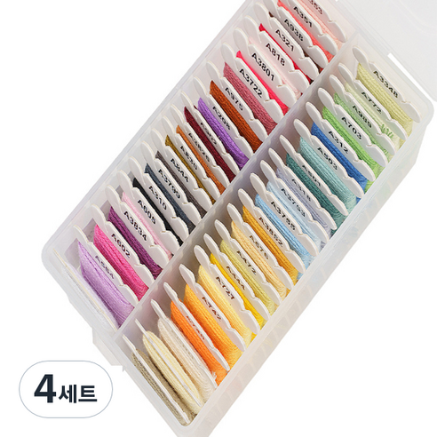 홈데코 자수실 4m 세트 + 보빈함, 40색, 4세트