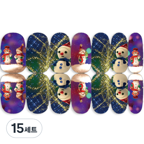 MA 크리스마스 분위기 아트 네일스티커 14p 세트, 15세트, TYPE2
