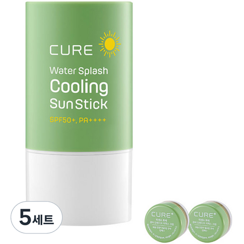 김정문알로에 큐어 쿨링 선스틱 SPF50+ PA++++ 23g + 2종 체험키트, 5세트