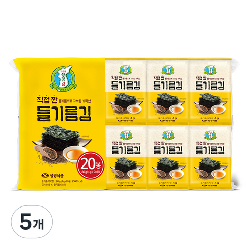 지도표성경 들기름 식탁김 20p, 80g, 5개