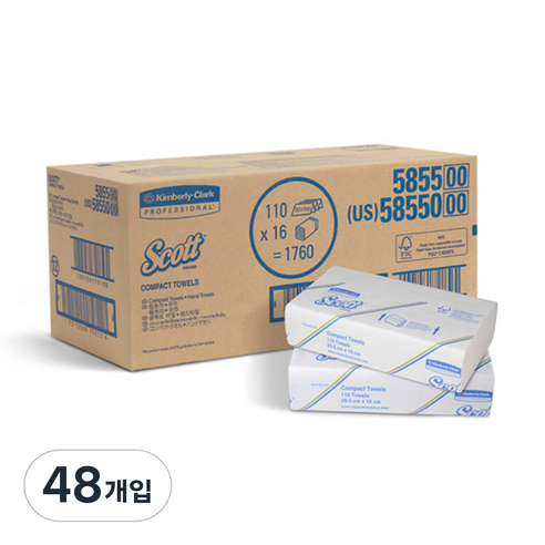 스카트 콤팩트 핸드타올, 110매, 48개입