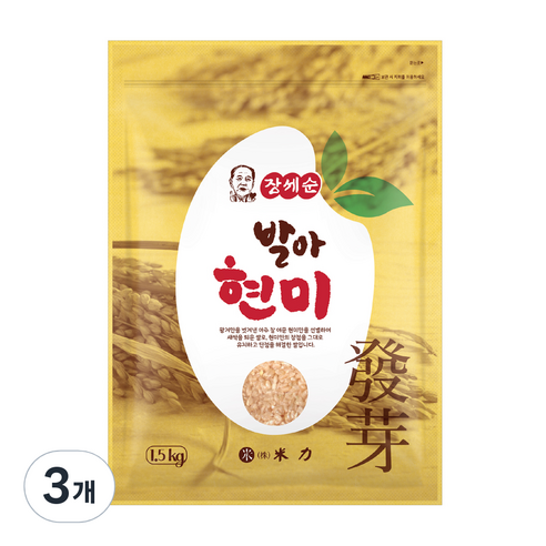 장세순 발아현미, 1.5kg, 3개