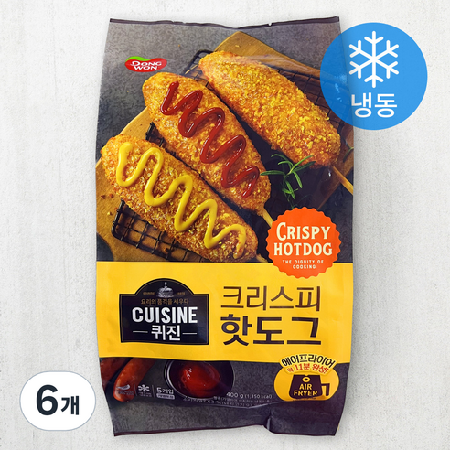 동원 퀴진 크리스피핫도그 (냉동), 400g, 6개