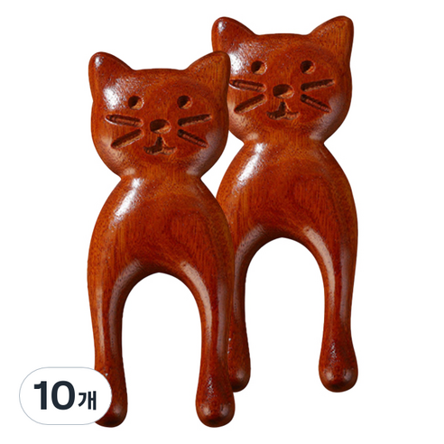 떼루와 U커브 고양이 디자인 괄사 마사지 빗, 10개