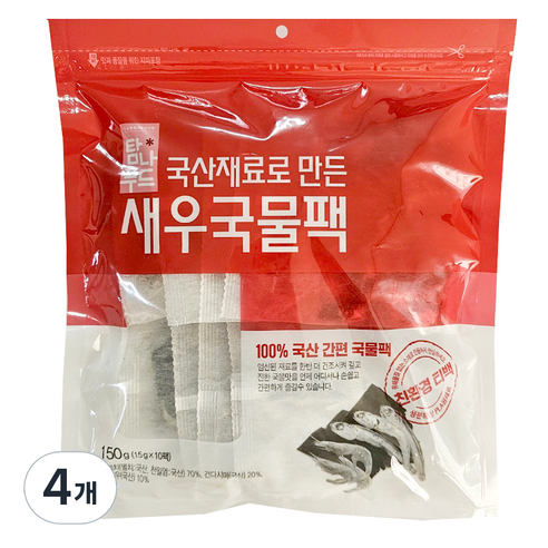 해심 새우 국물팩 10p, 150g, 4개