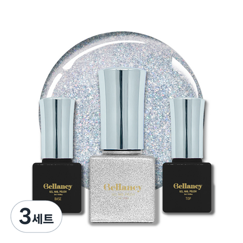 벨랑시 원스텝 젤네일 5ml + 젤네일 베이스 5ml + 젤네일 탑 5ml 세트, 3세트, 벨랑시 베이스 5ml+SN 33 홀로그램 파우더 5ml+벨랑시 탑 5ml