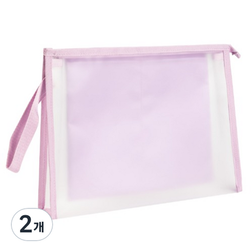 델리 삼각 투포켓 스트랩 파우치 A4 PP109, 퍼플립, 2개